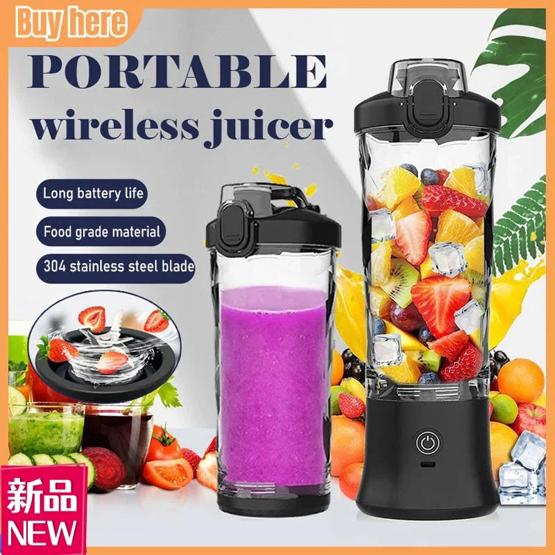 Mini Portable Blender - USB Rechargeable Electric Juicer for Smoothies & Fresh Juice (380ml) - Deribla Store