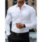 FGKKS Men Casual White Shirt Brand Fashion Solid Color Long