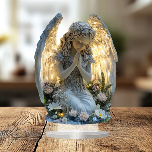 Prayer Angel Acrylic Ornament/Calm and Warm Tabletop Decor