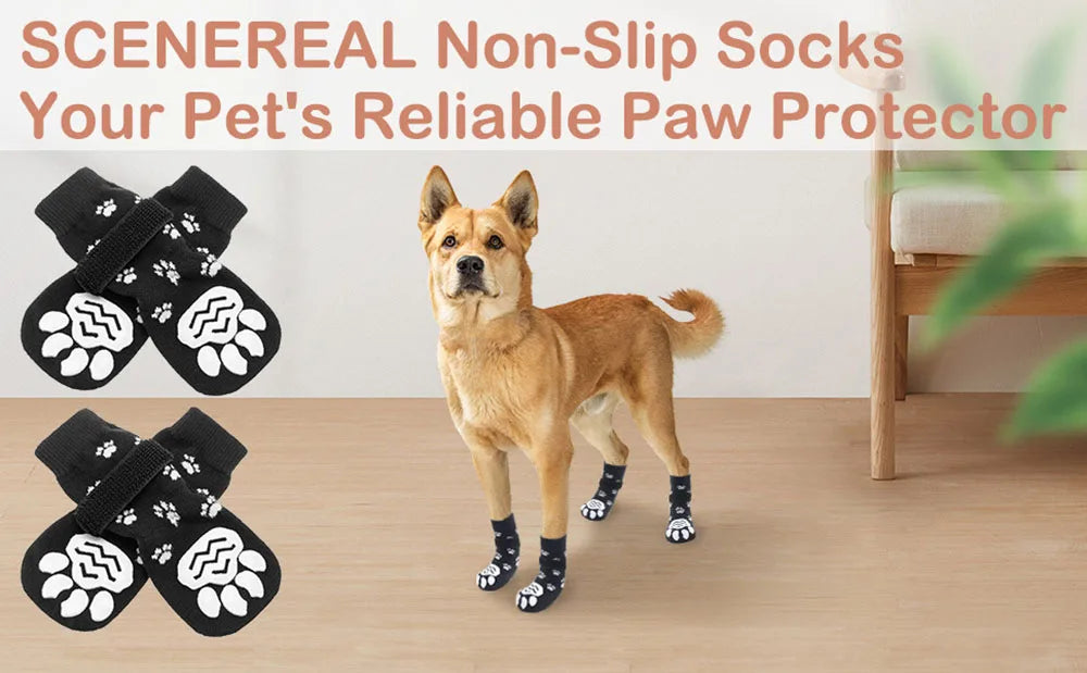 Dog Socks Anti-Slip - Soft Knitted Paw Protector for Indoor Wear - Deribla Store