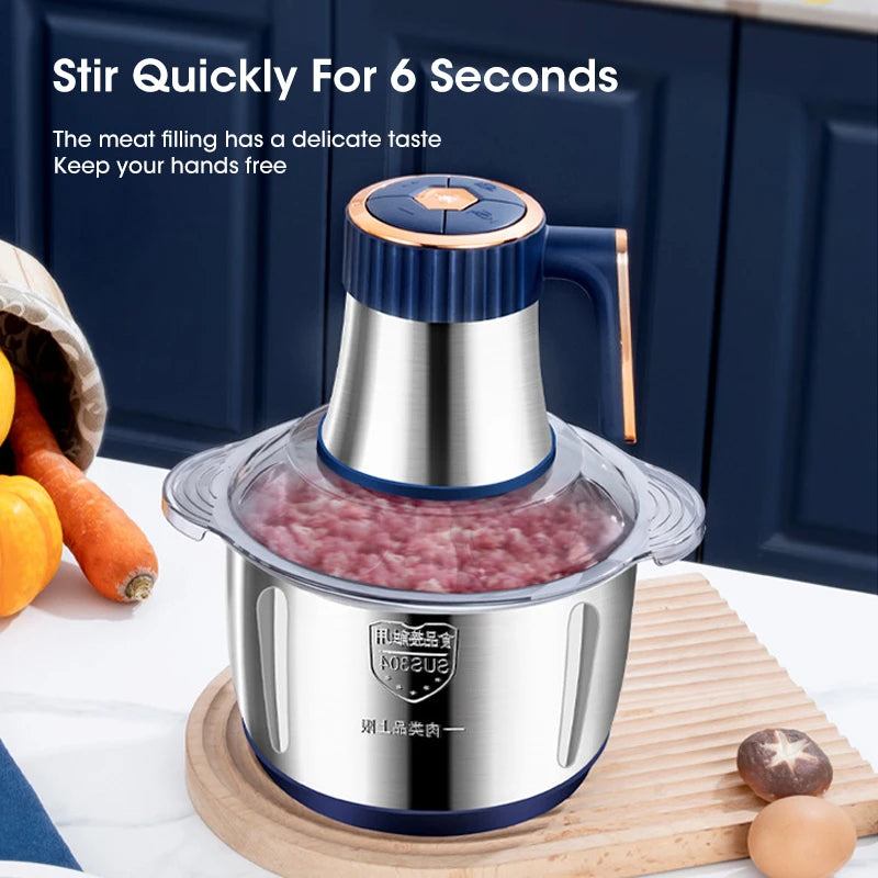 5L Electric Meat Grinder - 304 Stainless Steel Food Processor with Slicer - Deribla Store