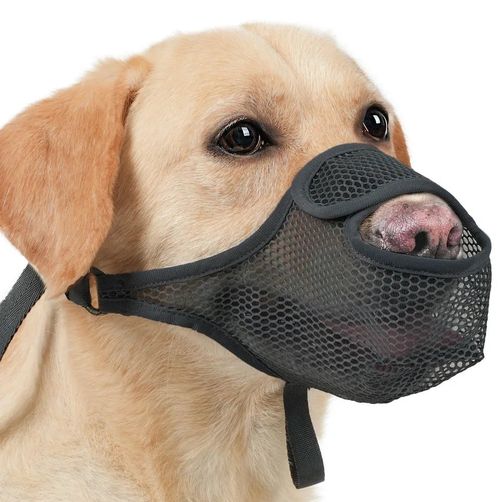 Breathable Mesh Dog Muzzle - Adjustable Anti-Bite Mouth Cover for Small to Large Dogs - Deribla Store