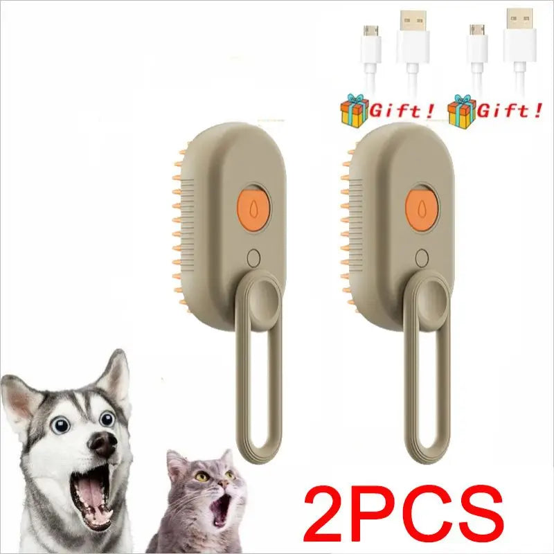 3-in-1 Pet Spray Massage Brush - Steam Grooming Comb for Cats & Dogs - Deribla Store
