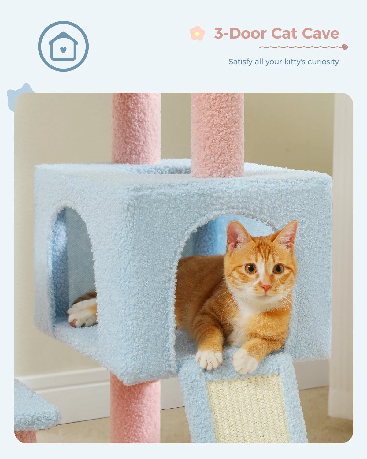 Flower Cat Tree - Multi-Level Tower with Sisal Posts, Hammock & Ramp for Indoor Cats - Deribla Store