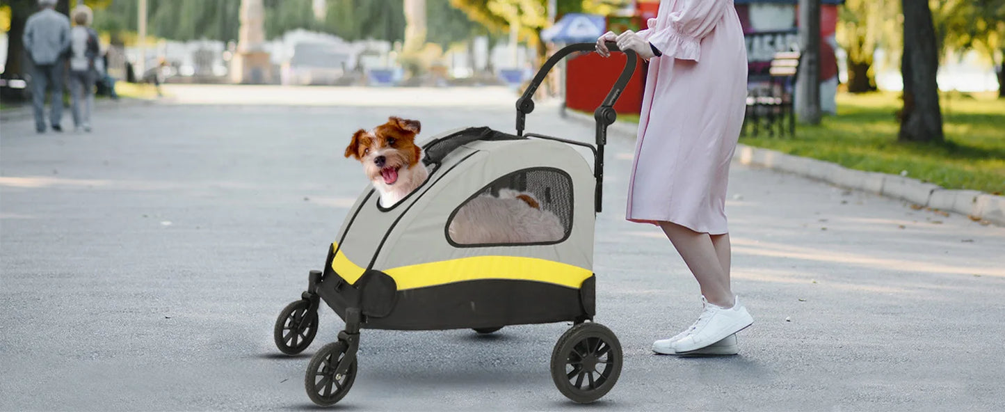 Premium Dog Stroller - 4-Wheel Foldable Pet Jogger for Small to Large Dogs - Deribla Store