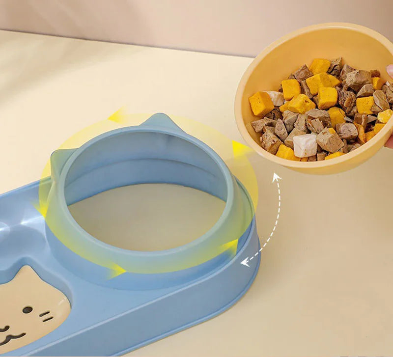 3-in-1 Elevated Cat Feeder - Double Bowl with Automatic Water Dispenser for Cats & Small Dogs - Deribla Store