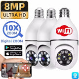 Bulb Camera 8MP WiFi E27 - PTZ 10X Zoom Human Tracking