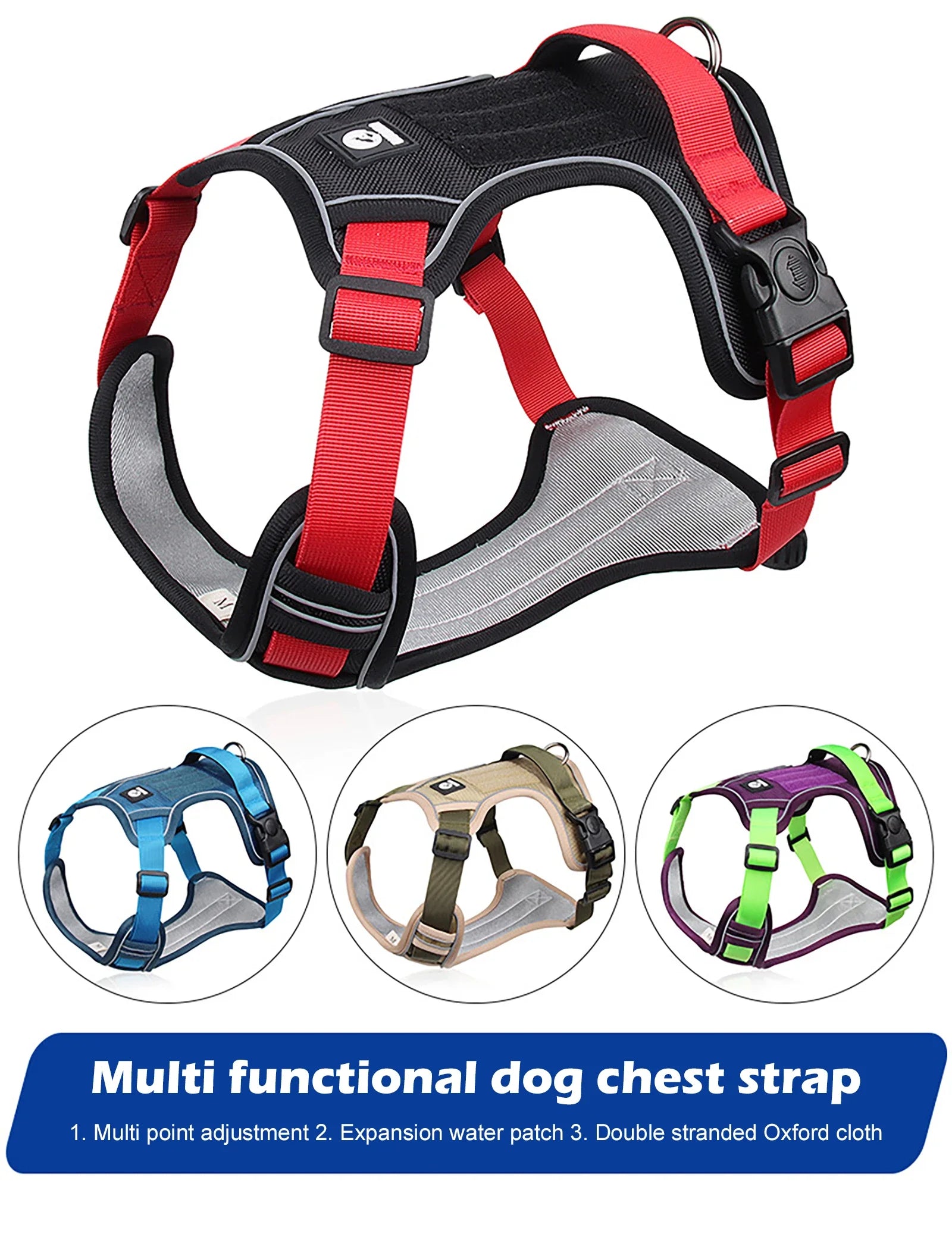 Reflective Dog Harness - 1680D Waterproof Oxford Vest for Medium to Large Dogs - Deribla Store
