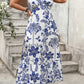 Elegant Women s Summer Dress with Floral Print V Neckline