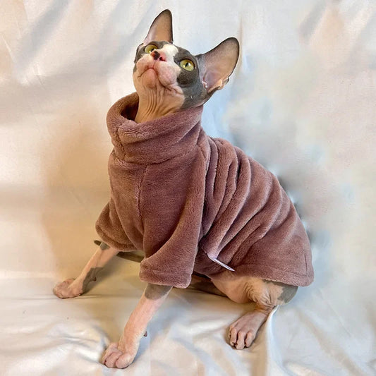Cat Sweater - Soft Wool Winter Coat for Sphinx & Small Cats - Deribla Store
