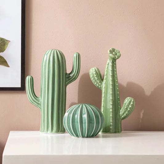 Nordic Ceramic Handicrafts Simulation Cactus Ornaments Art Decorative