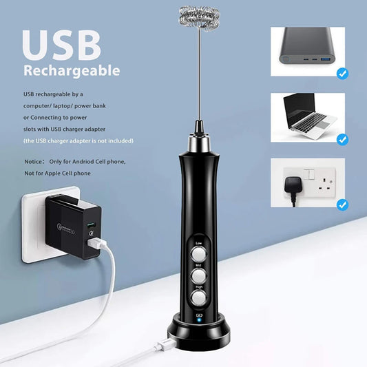 Electric Milk Frother Handheld Cordless - Coffee Foam Maker - Deribla Store