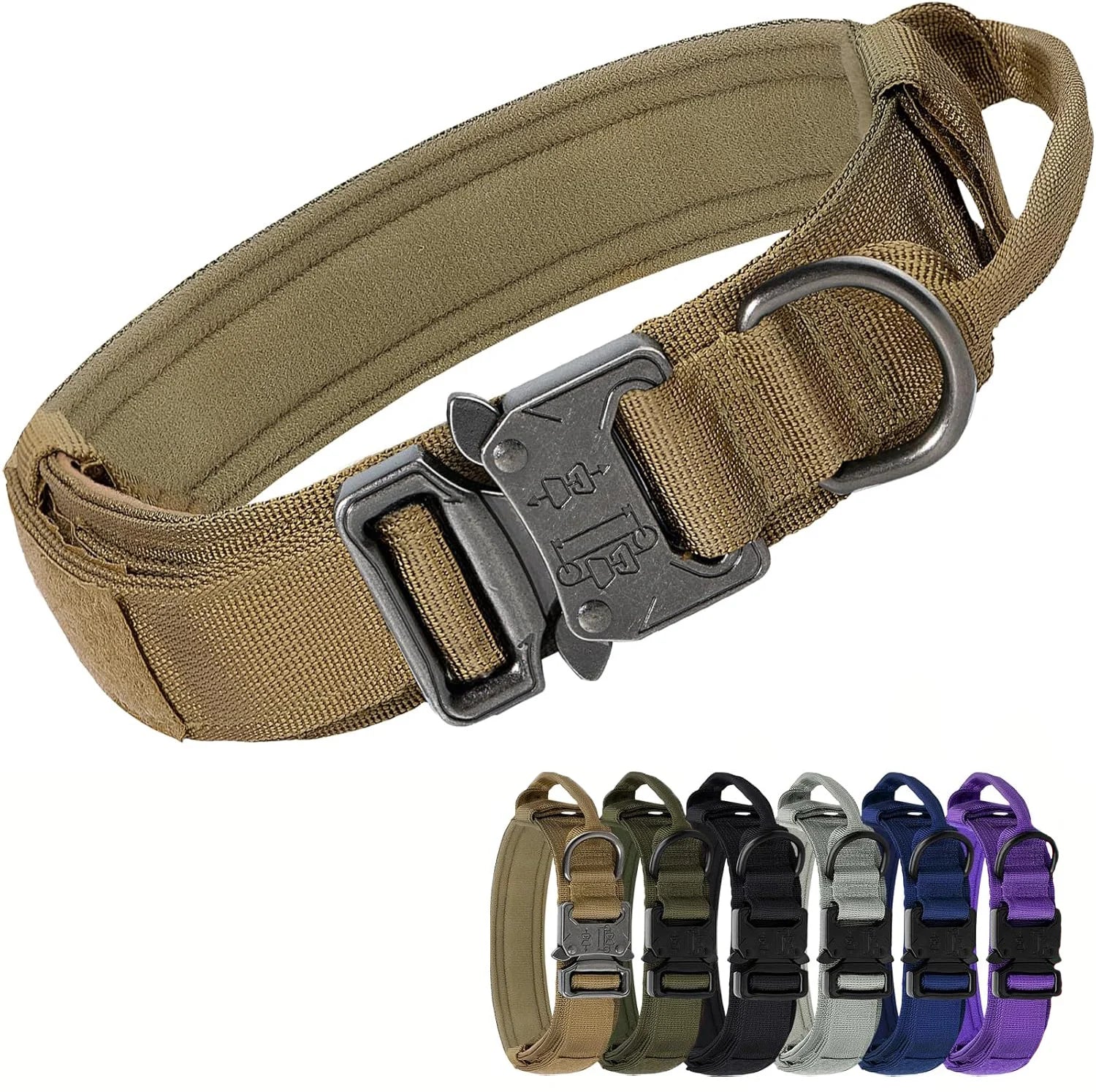Tactical Dog Collar with Handle - Heavy-Duty Quick-Release Military Collar for Large Dogs - Deribla Store