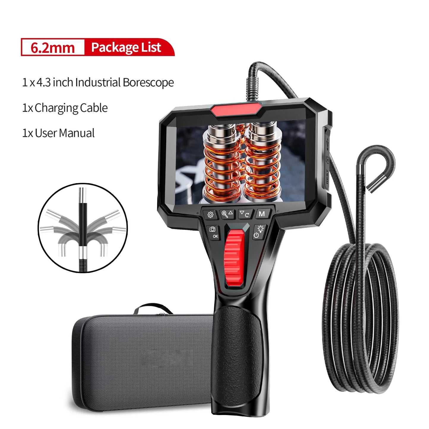 Endoscope Articulé 360° HD 1080P - 4.3" Display Borescope