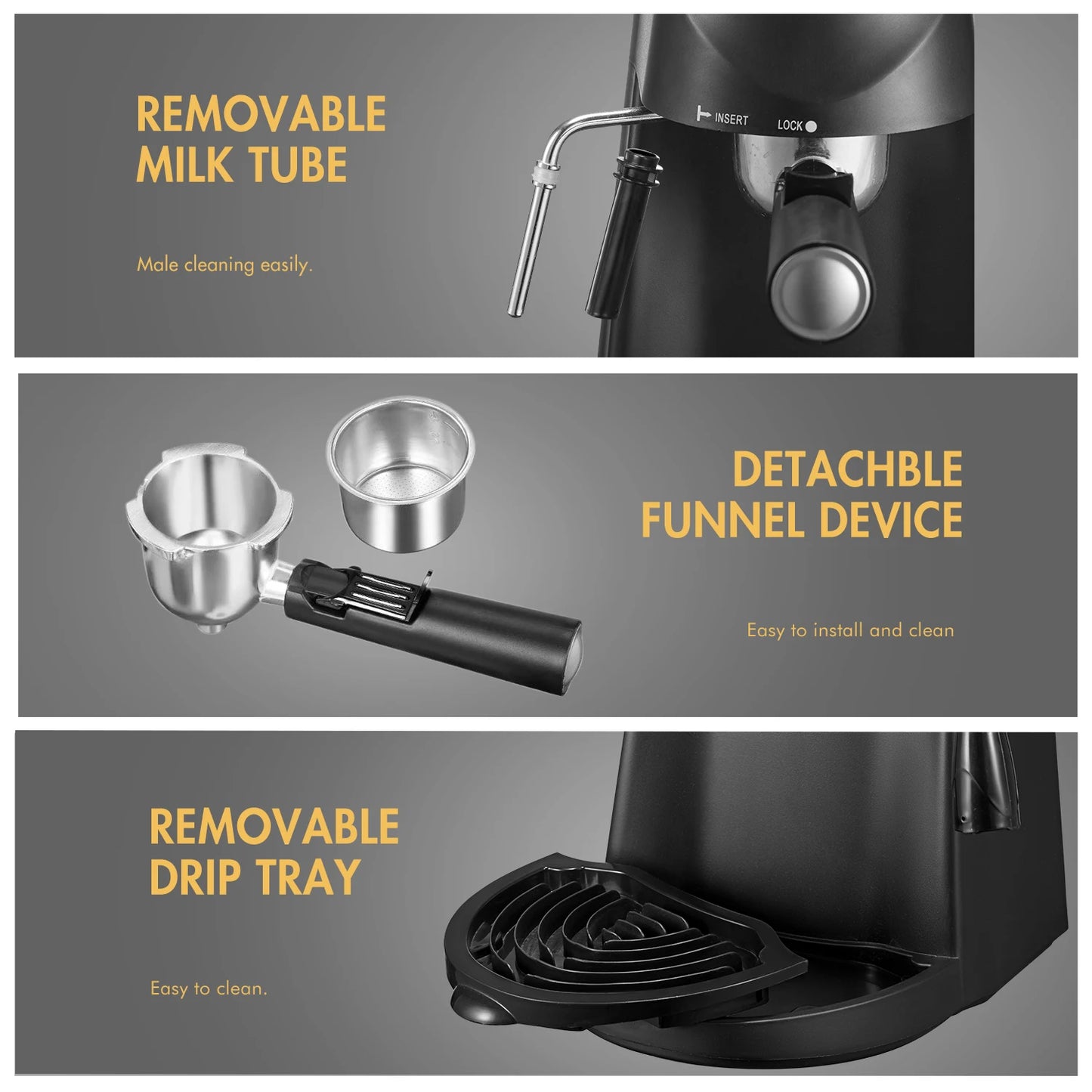 Espresso Machine 3.5Bar Yabano - Cappuccino Milk Frother - Deribla Store