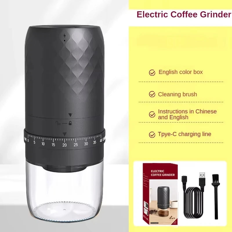 Portable USB Coffee Grinder 40 Gears - Rechargeable Electric - Deribla Store