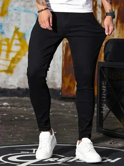 2025 Spring New Mens Slim Fit Classic Skinny Jeans Casual Street