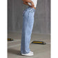 Denim Wide Leg Jeans High waisted  Bow Embroidered Pocket Wide