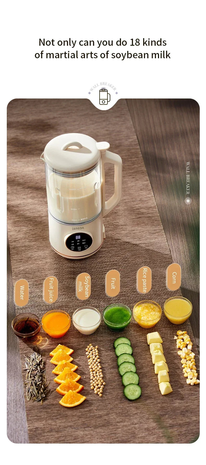 800ml Soy Milk Maker - Electric Multifunctional Blender for Soy Milk, Rice Paste & Smoothies - Deribla Store