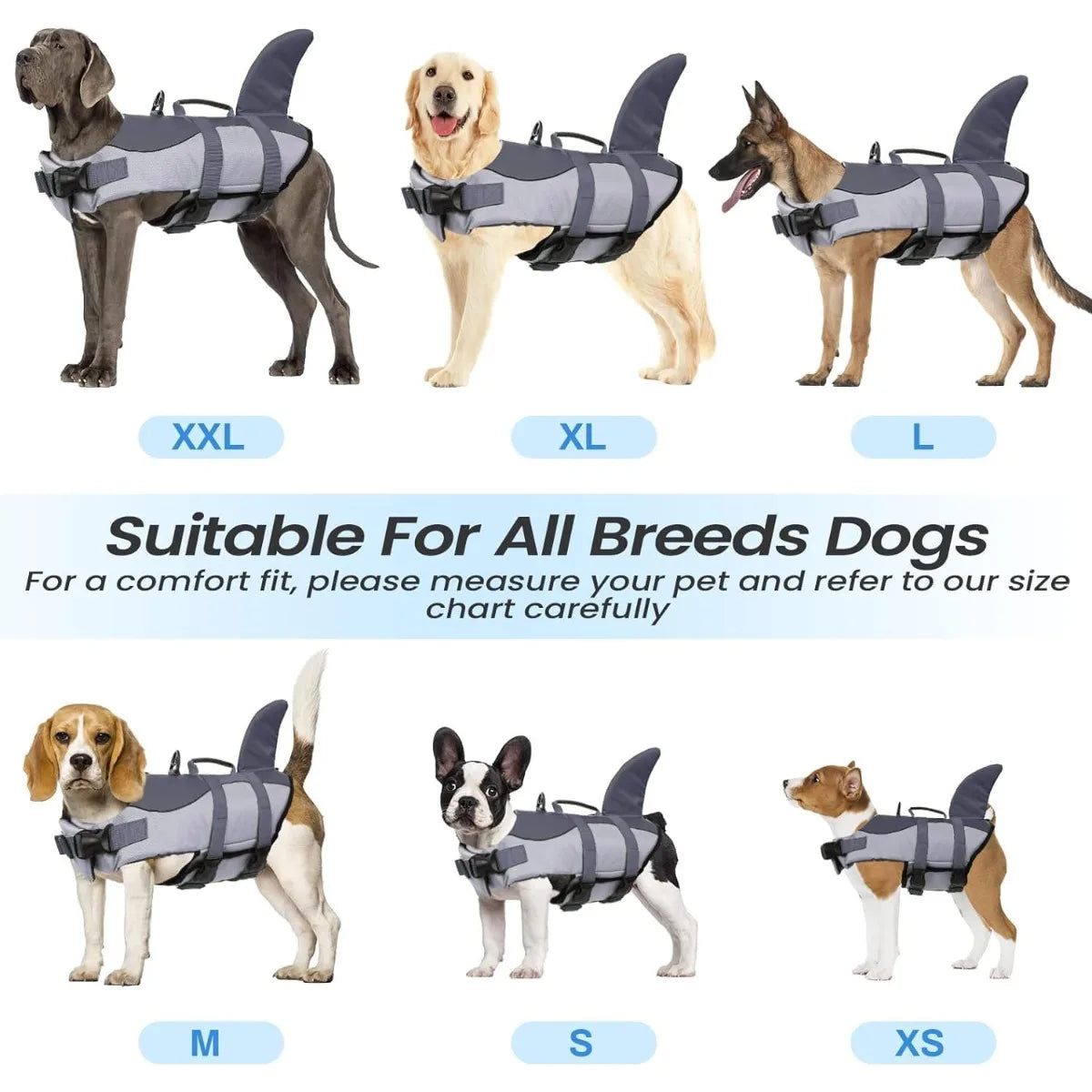 Dog Life Jacket - Adjustable High Buoyancy Swim Vest with Rescue Handle - Deribla Store