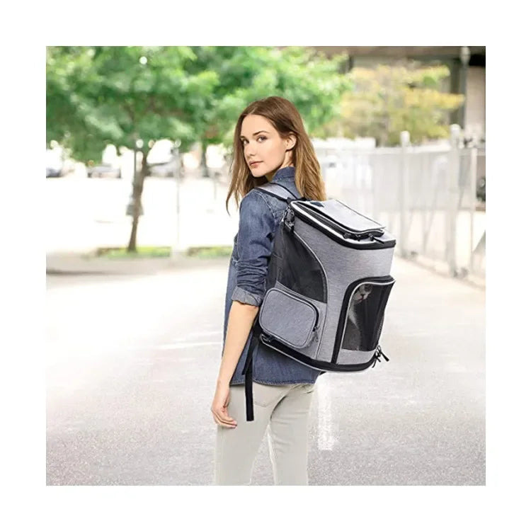 Expandable Pet Carrier Backpack - Large Capacity Breathable Travel Bag for Cats & Dogs - Deribla Store