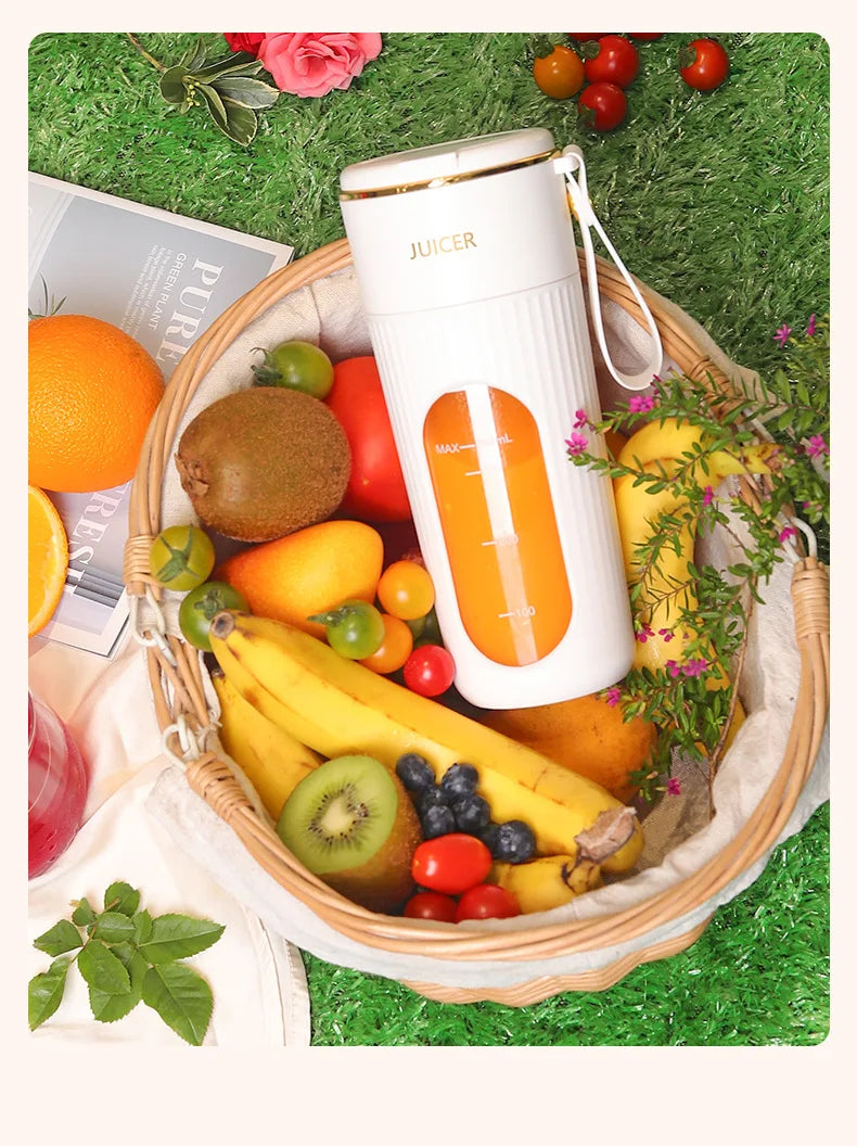 Rechargeable Portable Juicer - 14-Blade Fast Mixing Blender with 2400mAh Battery (400ml) - Deribla Store