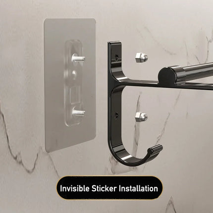 Bathroom Hand Towel Rack - No-Drill Wall Mount 2-Tier