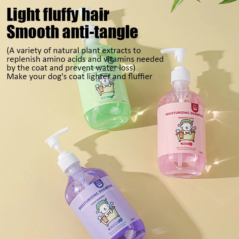 500ML Cat Dog Shower Gel - 2-in-1 Deodorizing Shampoo for Smooth & Tangle-Free Fur - Deribla Store