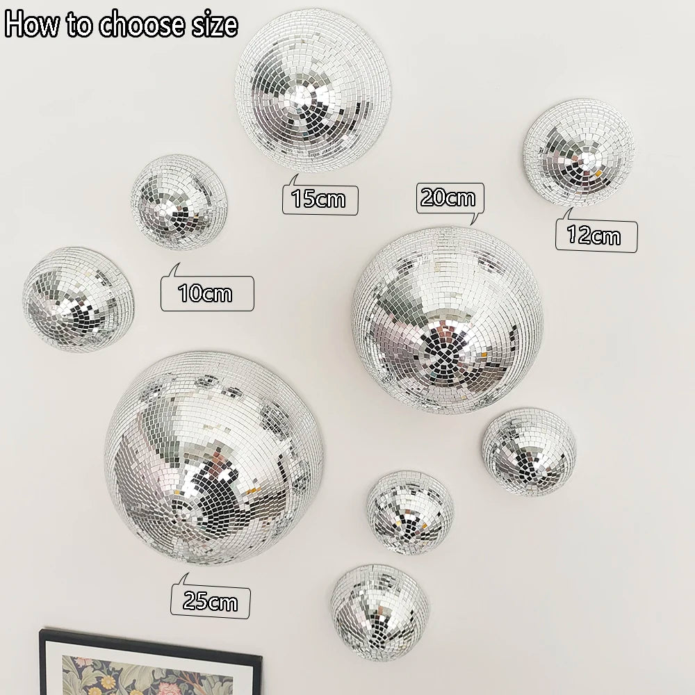 Wall Disco Ball Mirrored Designs Metallic Home Decor Mirror Ball