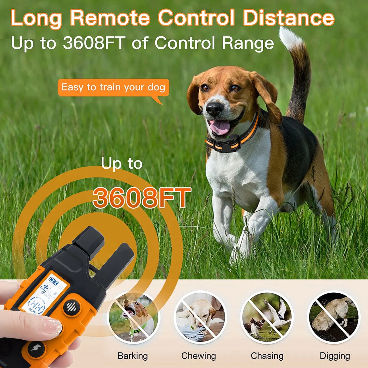 3300ft Waterproof Dog Training Collar - Remote Control for 5-120lbs Dogs - Deribla Store