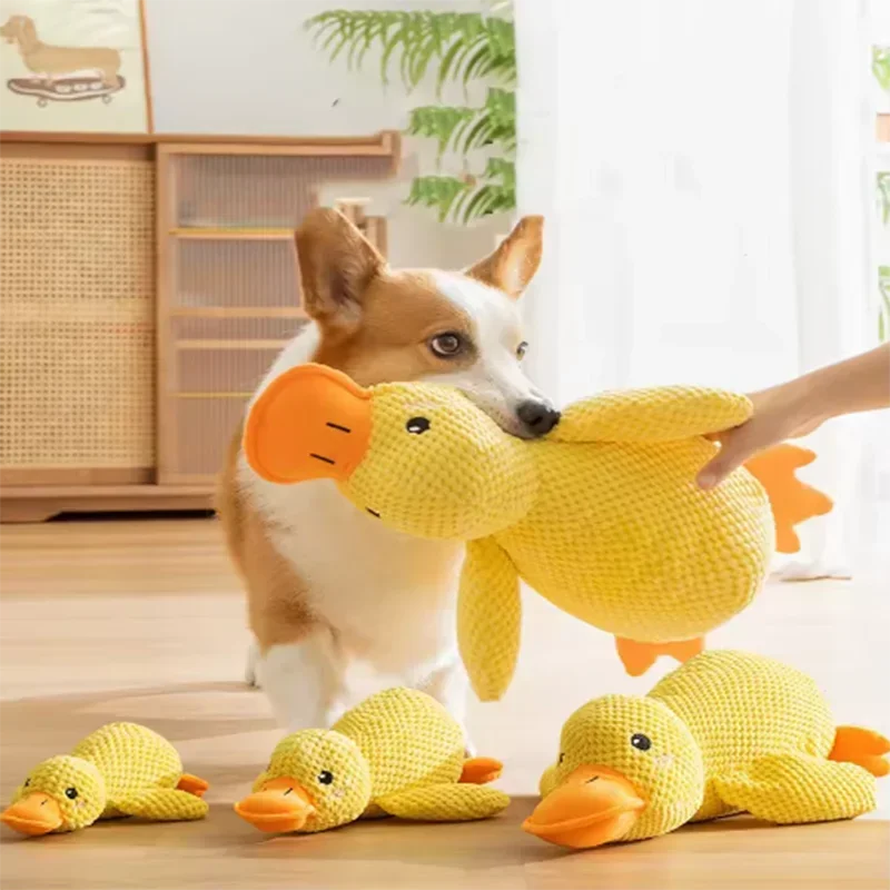 4-in-1 Stomping Duck Dog Toy - Interactive Squeaky Plush with Teeth Cleaning - Deribla Store