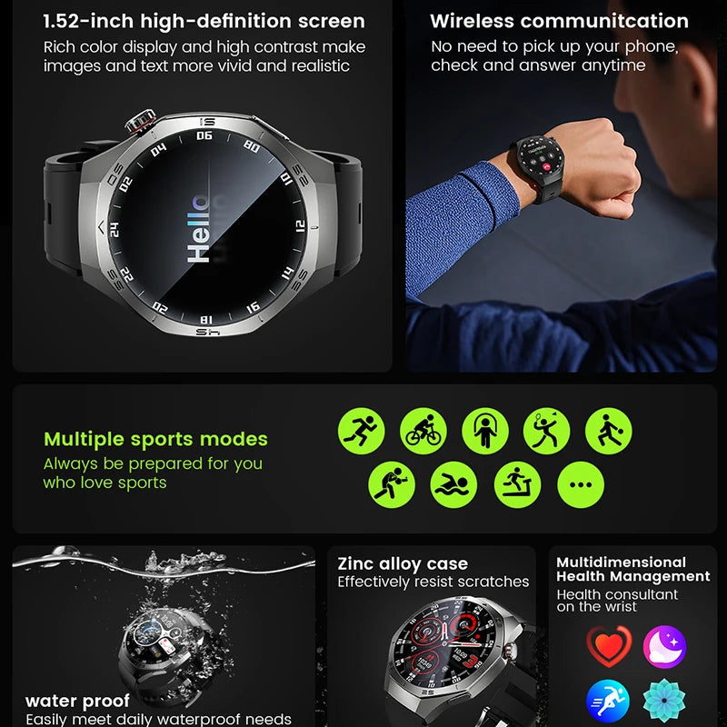 2025 New NFC Smart Watch Men HD AMOLED Screen GPS