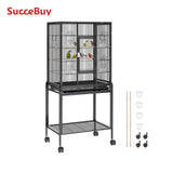 VEVOR Large Flight Bird Cage 52/54" - Carbon Steel Standing Cage with Rolling Stand for Parrots & Cockatiels - Deribla Store