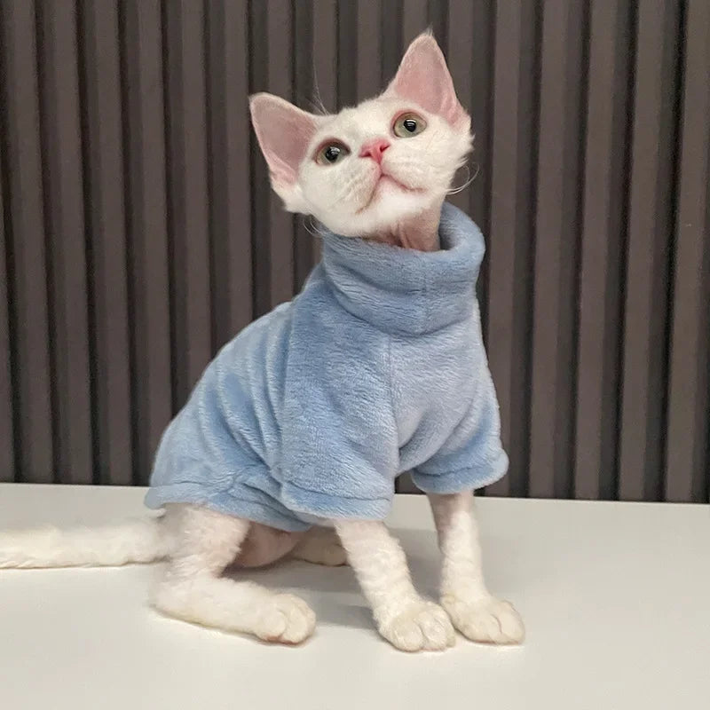 Cat Sweater - Soft Wool Winter Coat for Sphinx & Small Cats - Deribla Store