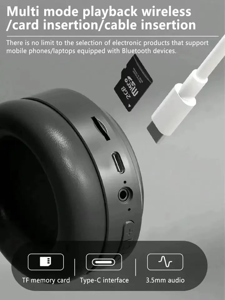 Over Ear HIFI Stereo Headsets Wireless Bluetooth Headphones Sports Deribla Store