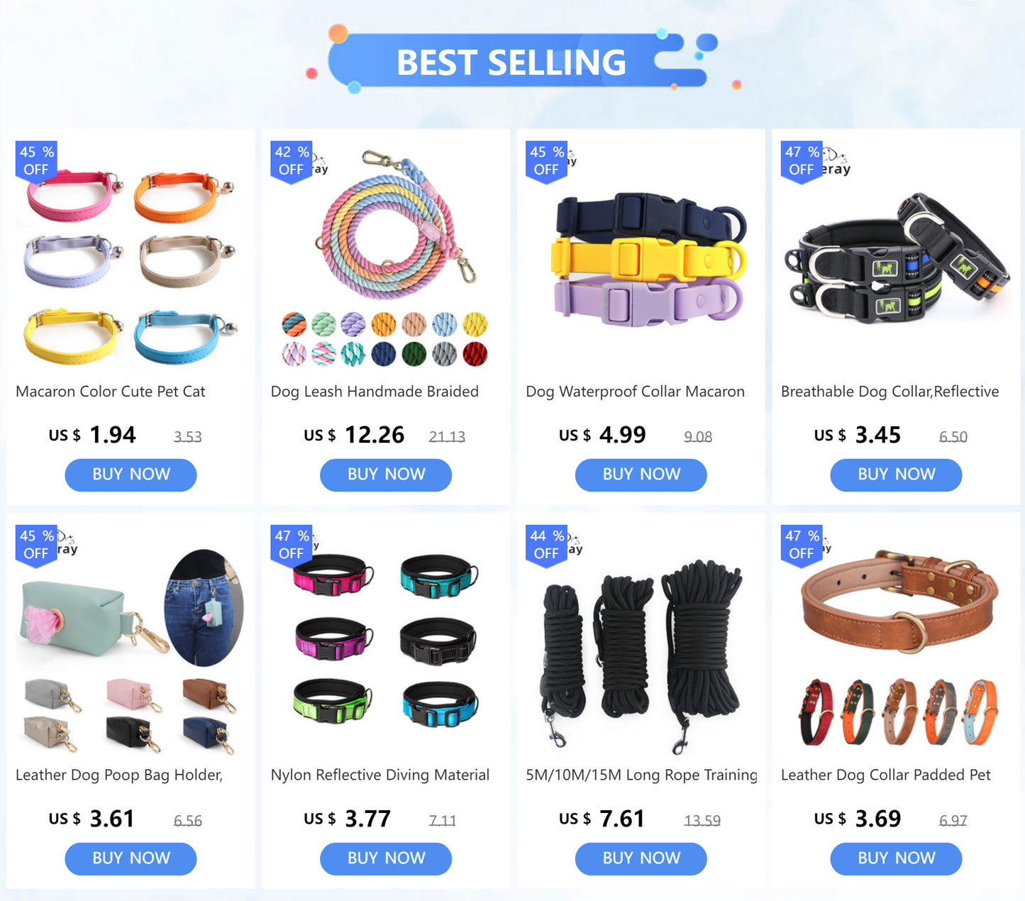 Handmade Braided Dog Leash - 250cm Strong Cotton Rope Heavy Duty Leash - Deribla Store