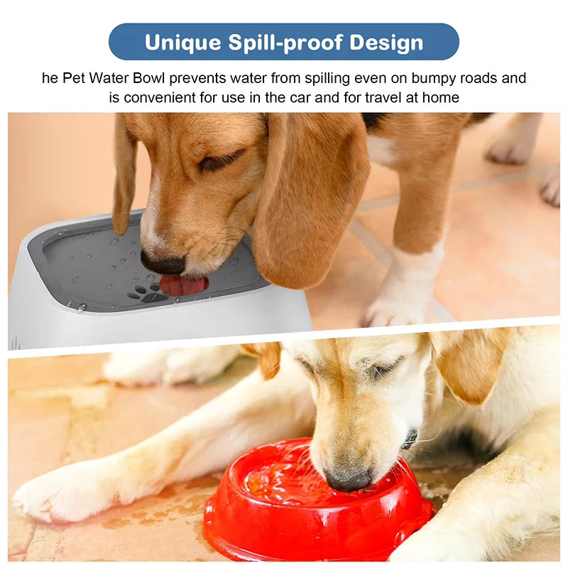 Anti-Spill Dog Water Bowl - 1L Floating Disk No-Splash Pet Bowl for Travel - Deribla Store
