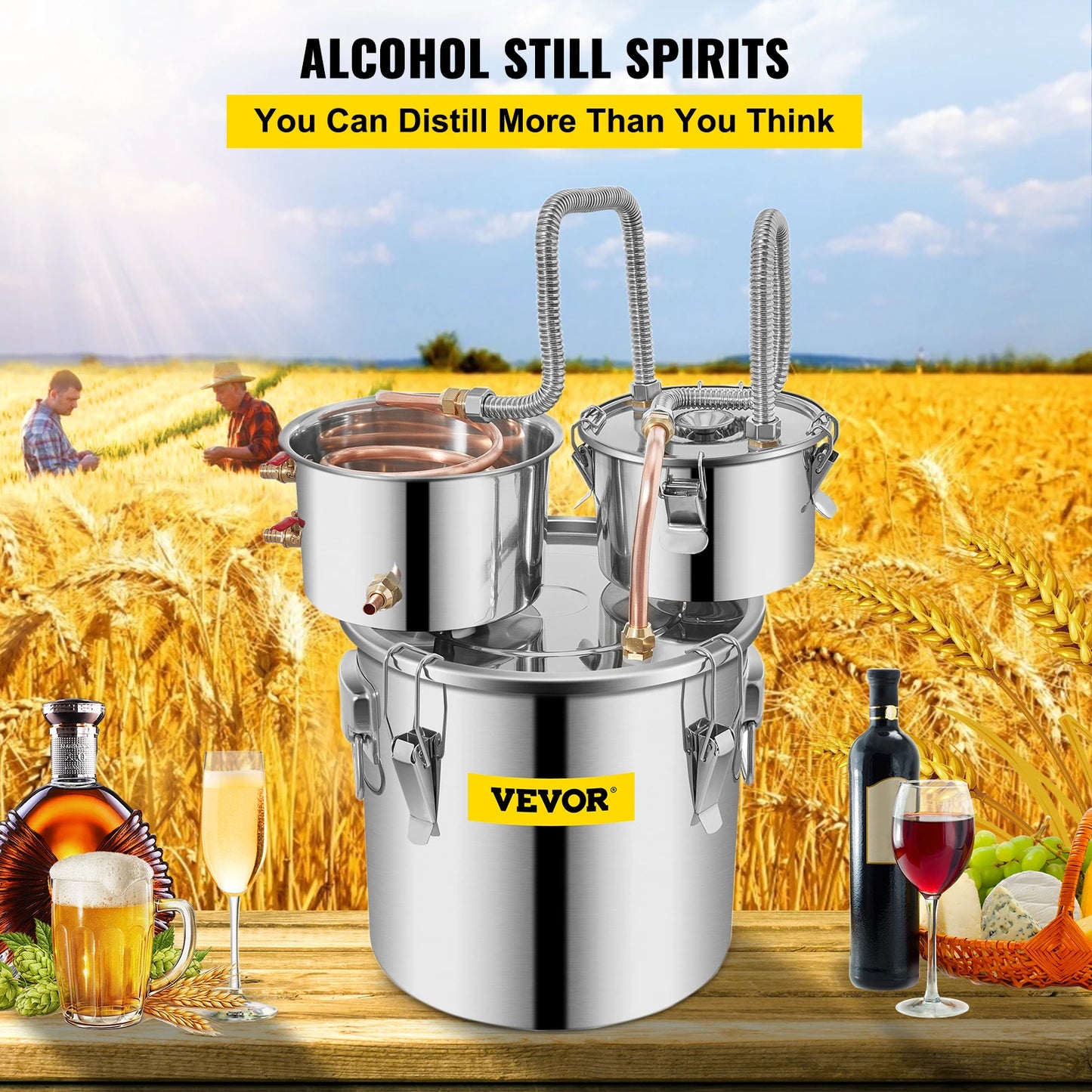 Alcohol Distiller 12L-50L SucceBuy - Moonshine Still Stainless - Deribla Store