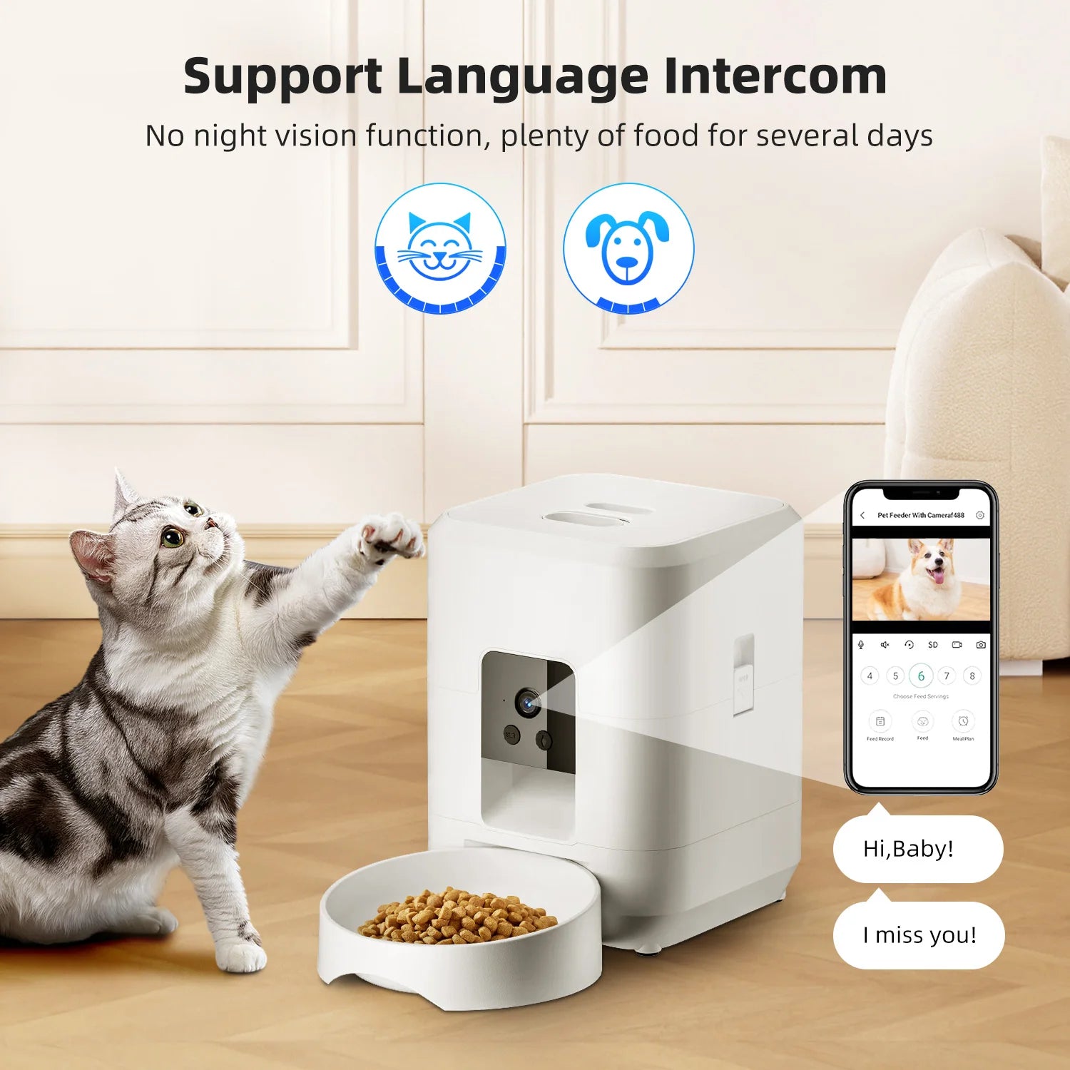 ZYfeeder 2L Smart Pet Feeder with WiFi Camera - Automatic Food Dispenser for Cats & Dogs - Deribla Store