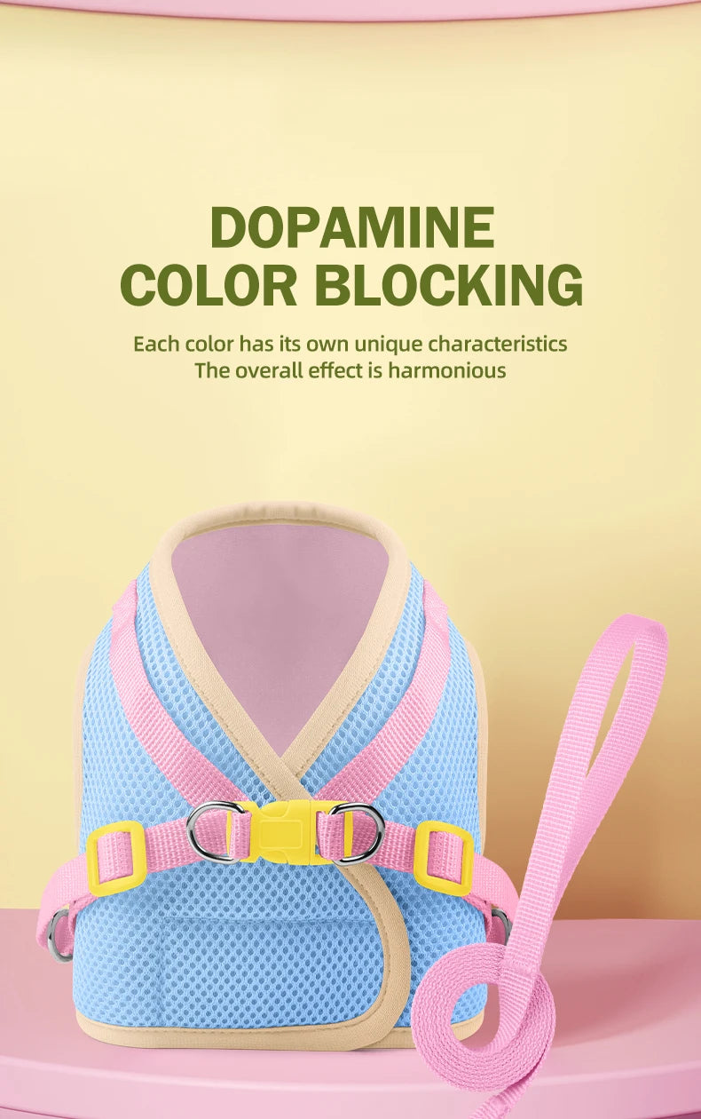 Mesh Dog Harness Leash Set