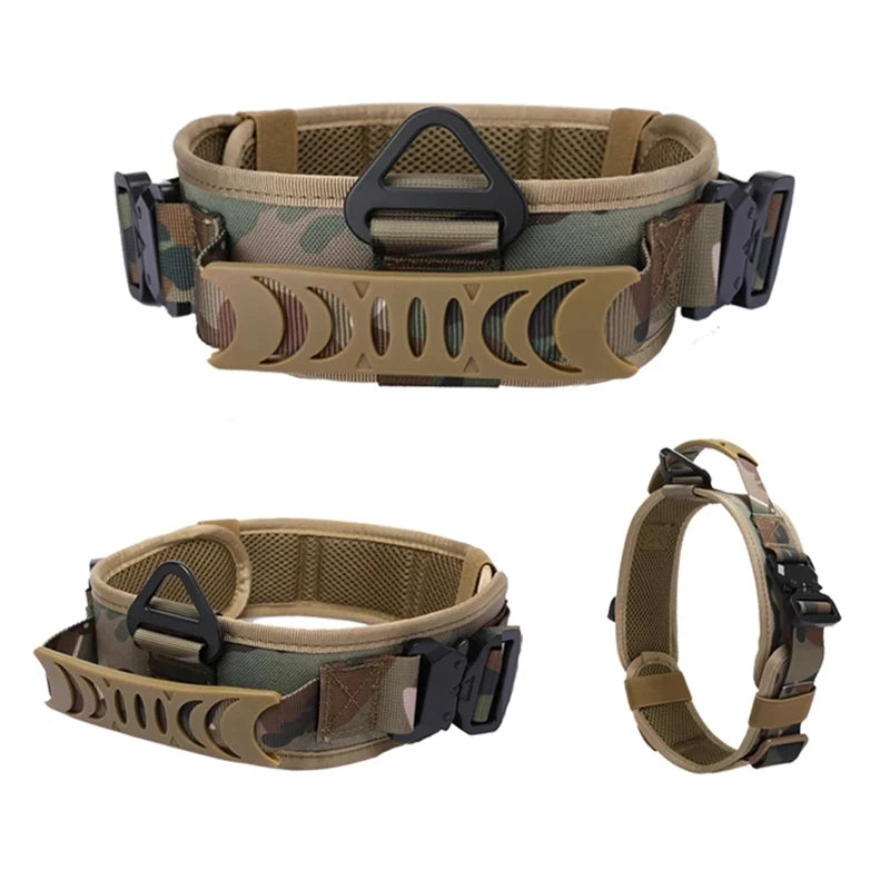 Adjustable Metal Double Buckle Tactical Dog Collar - Heavy-Duty Training Collar for Medium to Large Dogs - Deribla Store