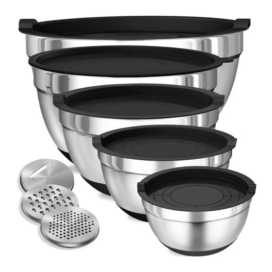 8pcs Mixing Bowls with Airtight Lids Stainless Steel Mixing