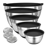 8pcs Mixing Bowls with Airtight Lids Stainless Steel Mixing