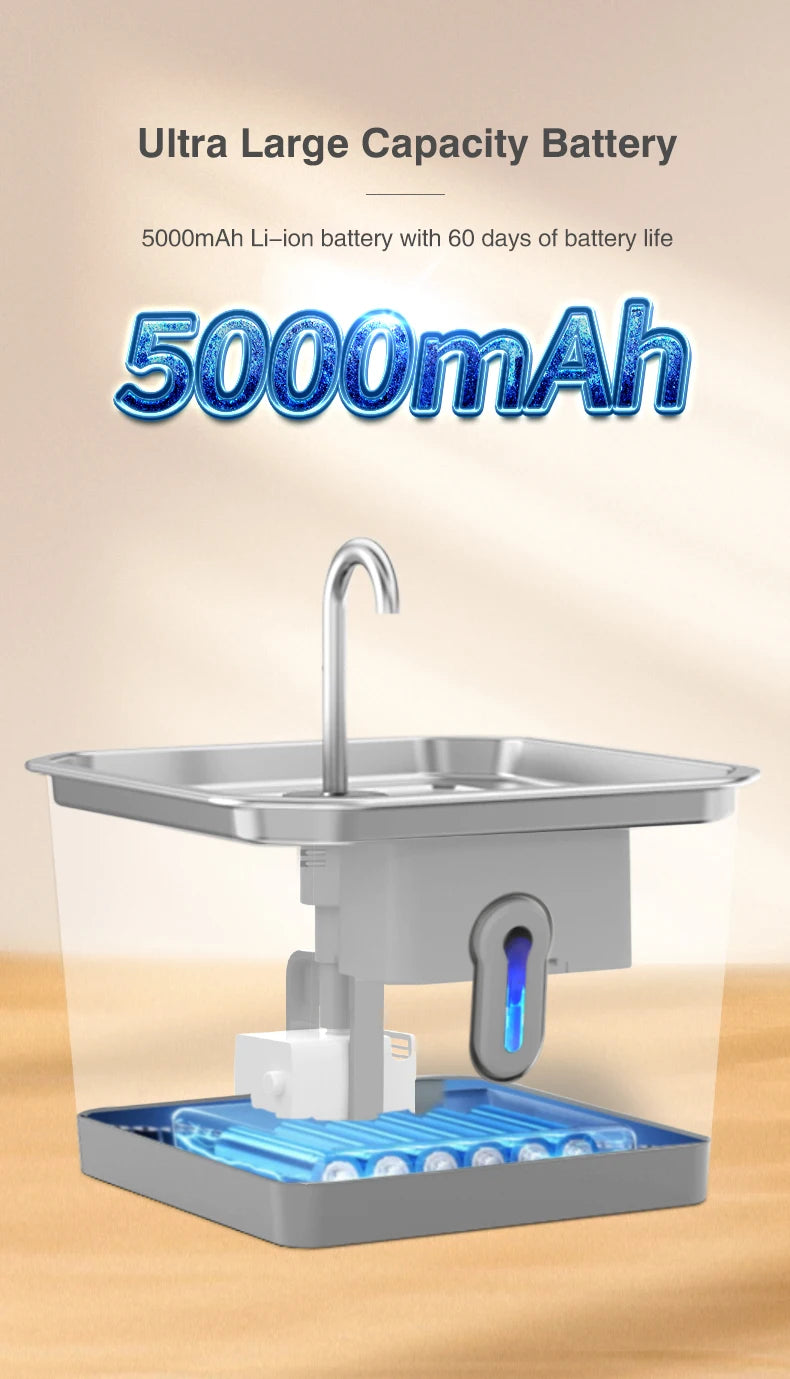 Smart Cat Water Fountain 4L - Wireless Dual Radar Stainless Steel Dispenser - Deribla Store