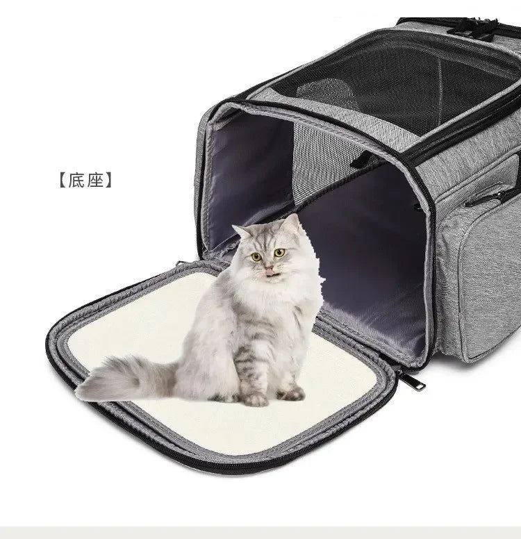 Expandable Pet Carrier Backpack - Large Capacity Breathable Travel Bag for Cats & Dogs - Deribla Store