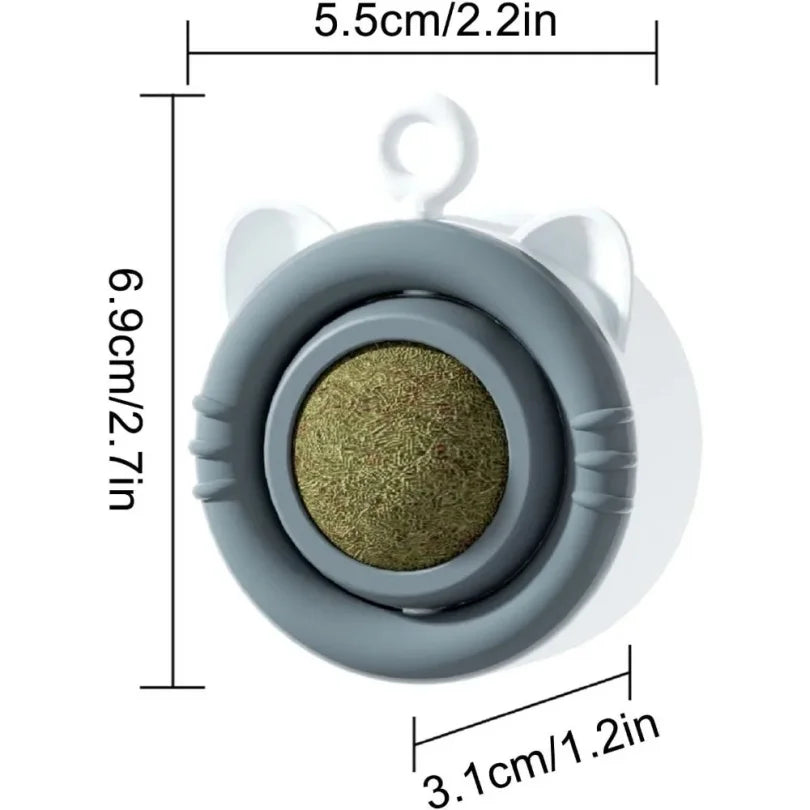 Natural Catnip Cat Wall Ball Toy - Edible Stick-On Treats for Teeth Cleaning & Digestion - Deribla Store