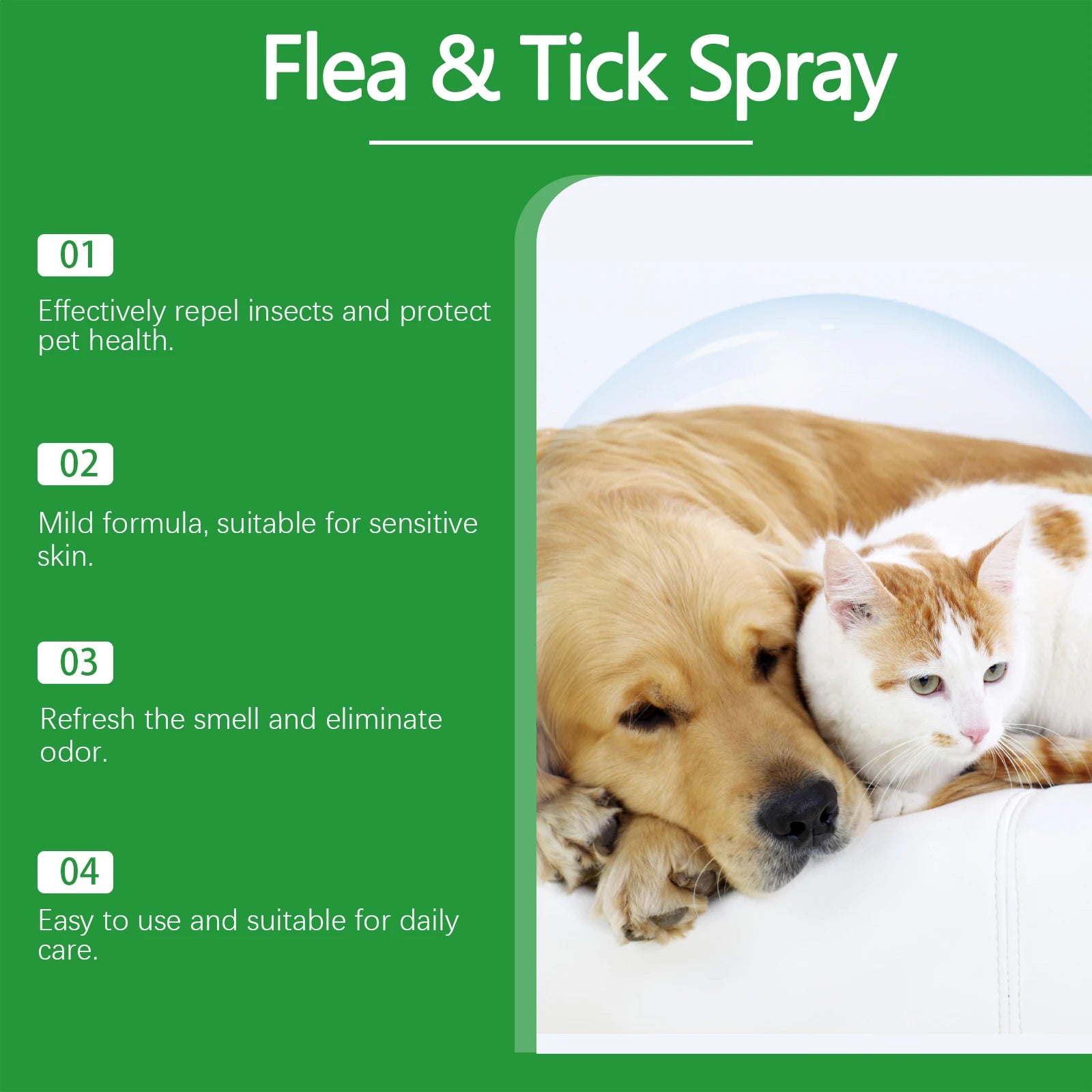 Flea & Tick Spray for Dogs & Cats - Natural Daily Insect Repellent 30ml - Deribla Store