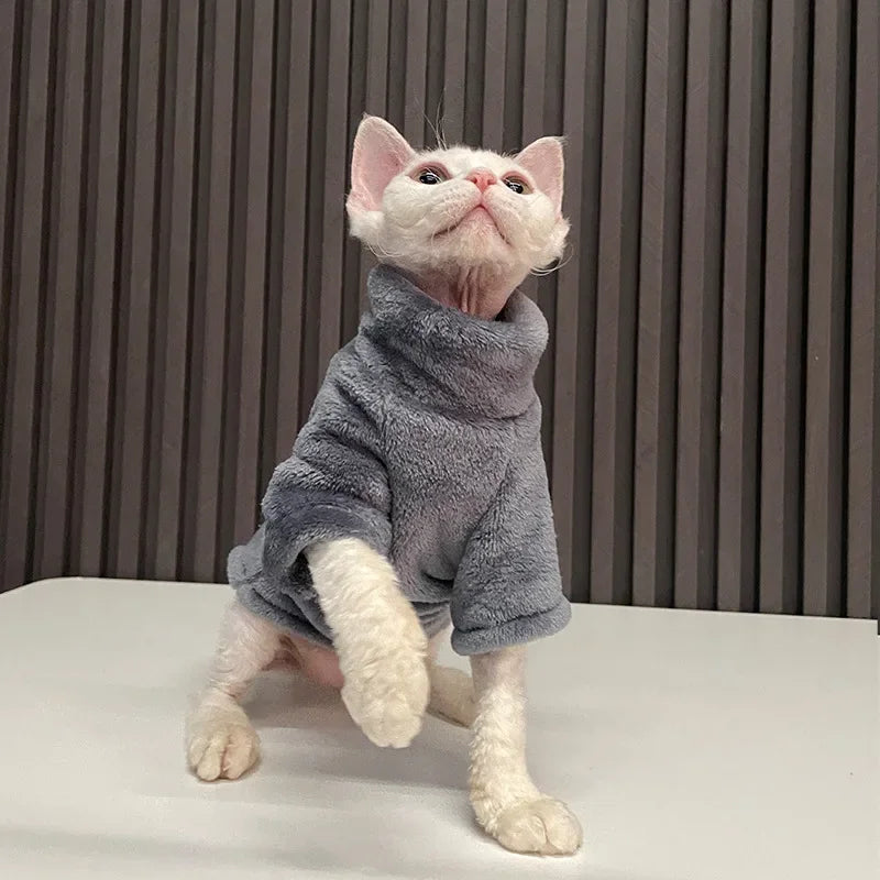 Cat Sweater - Soft Wool Winter Coat for Sphinx & Small Cats - Deribla Store