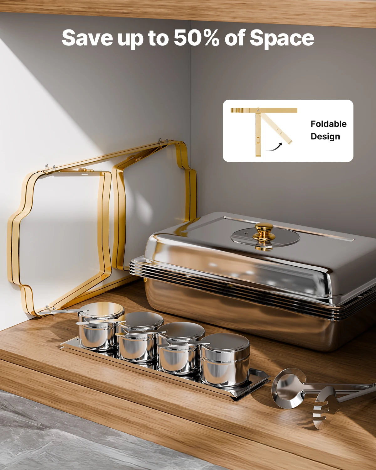 2/4-Pack Rectangular Chafing Dish Set - Stainless Steel Half-Size Pans for Catering & Events - Deribla Store