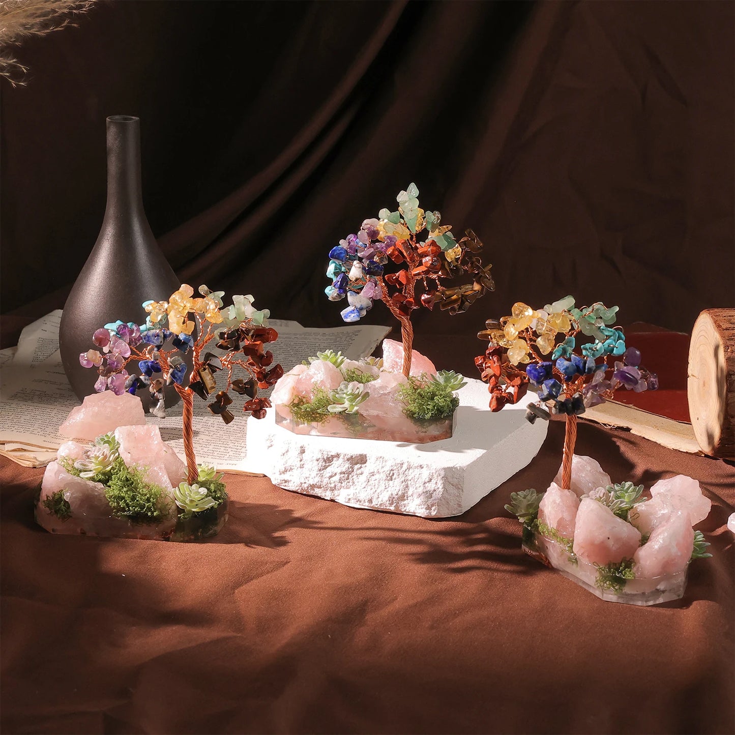 Crystal Money Tree Crystal Stone Rainbow Natural Gem Sitting Floor
